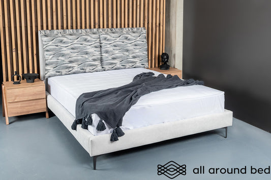ALL AROUND BED ATHENS BED MODERN  CONTEMPORARY  UPHOLSTERED BED HANDMADE