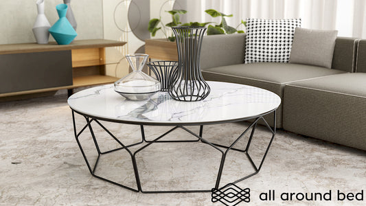 ALL-AROUND-BED-PRISMA TABLE IN COLOR CERAMIC SURFACE