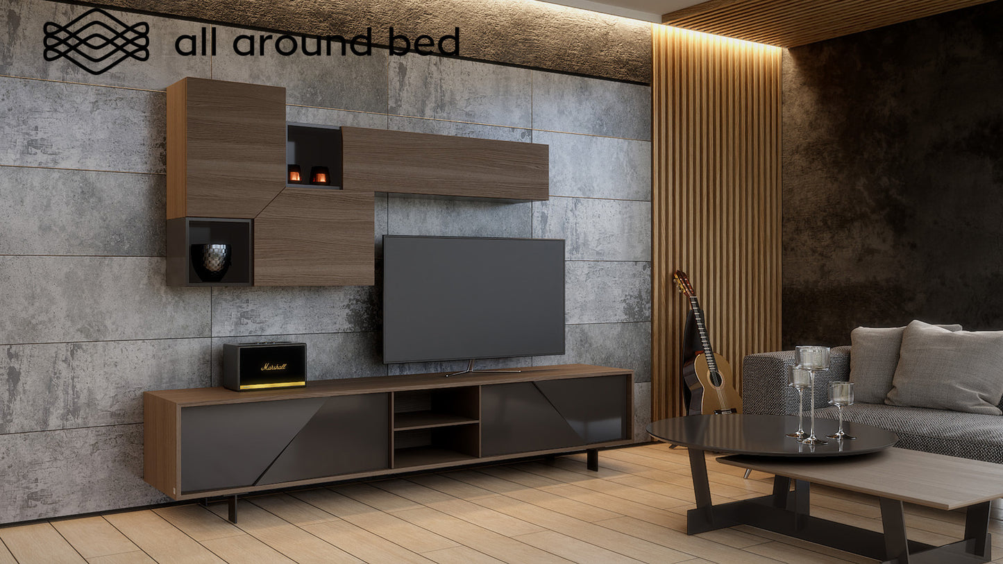 ALL-AROUND-BED-ELEGANTLY OAK BRERA COMPOSITION